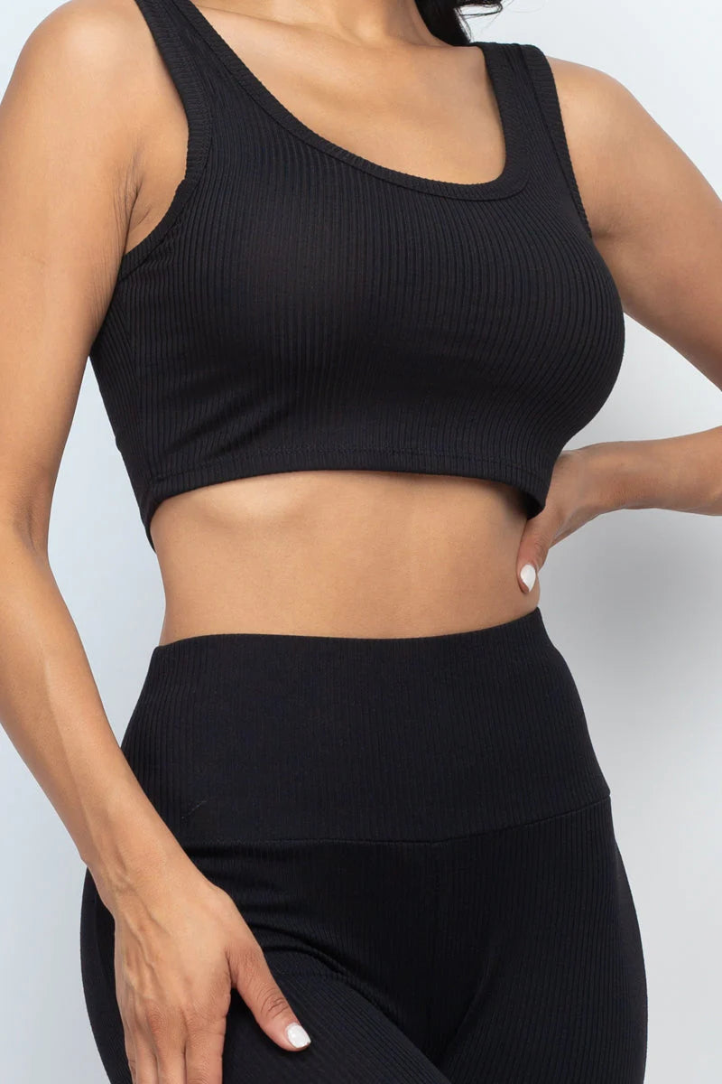 Ribbed Crop Top & Leggings Set (CAPELLA)